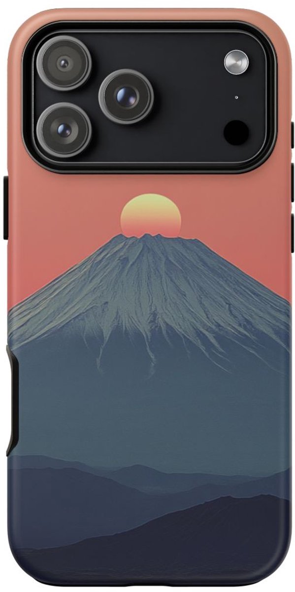 Zonsondergang Boven Bergsilhouet – Telefoonhoesje Geschikt voor iPhone 17 Pro Max