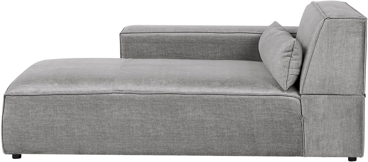 BELIANI HELLNAR - Chaise longue - Grijs - Rechtszijdig - Polyester