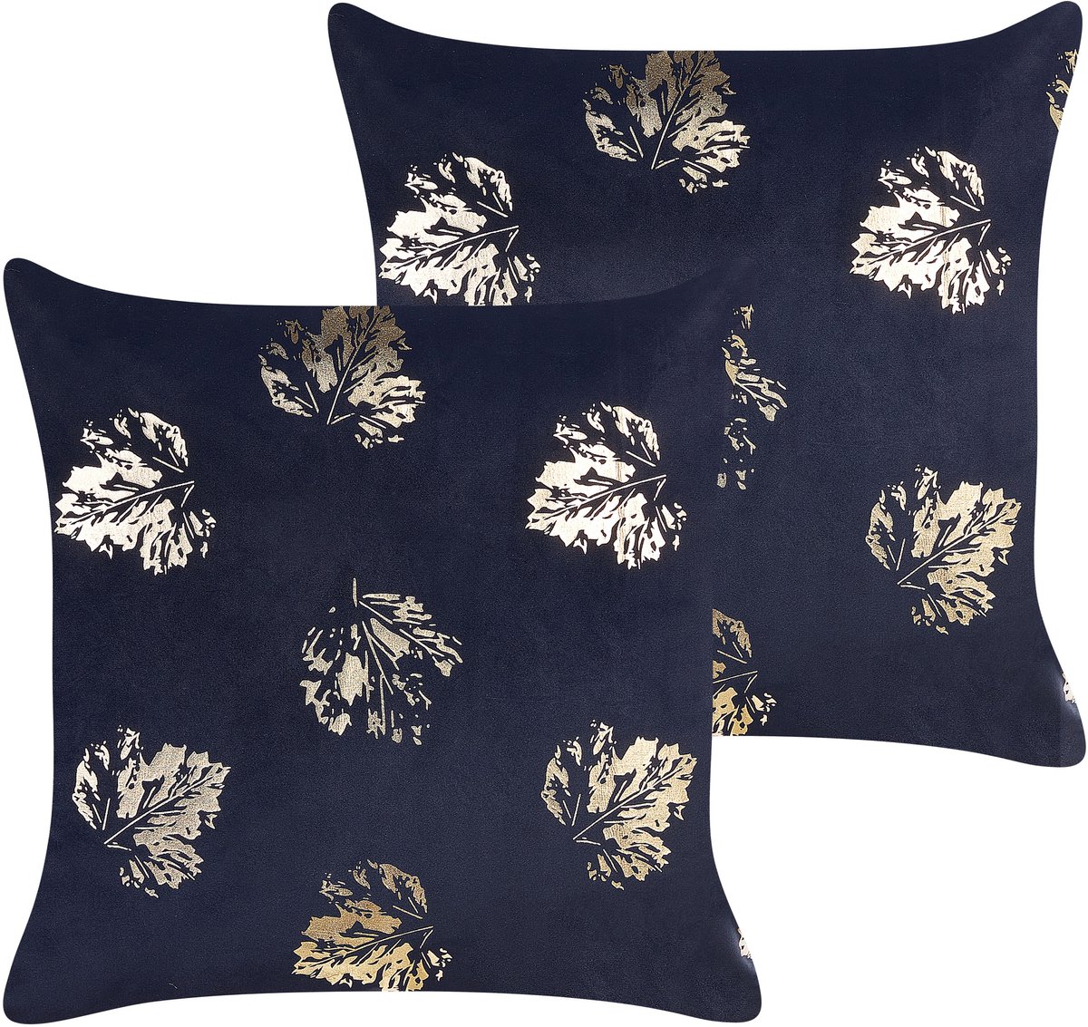 Beliani GOLDENROD - Sierkussen set van 2 - Zwart - 45 x 45 cm - Fluweel