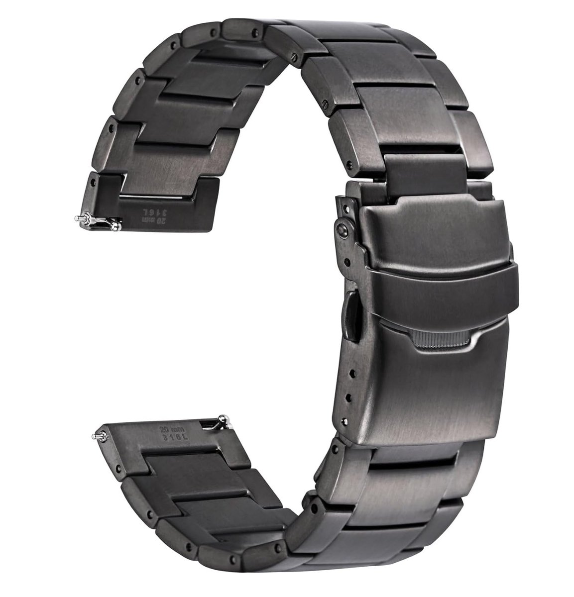 TRANKIELO® - Zware metalen horlogeband 316L staal - Vouwsluiting - Compatibel met 18-20-22-24 mm horloges