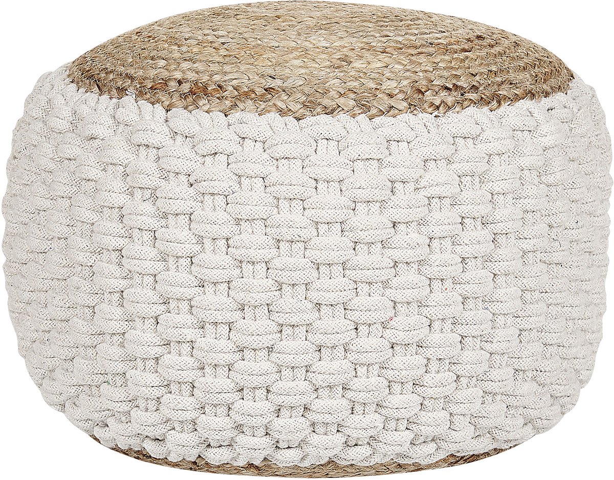 AIZA - Poef - Gebroken wit - Jute