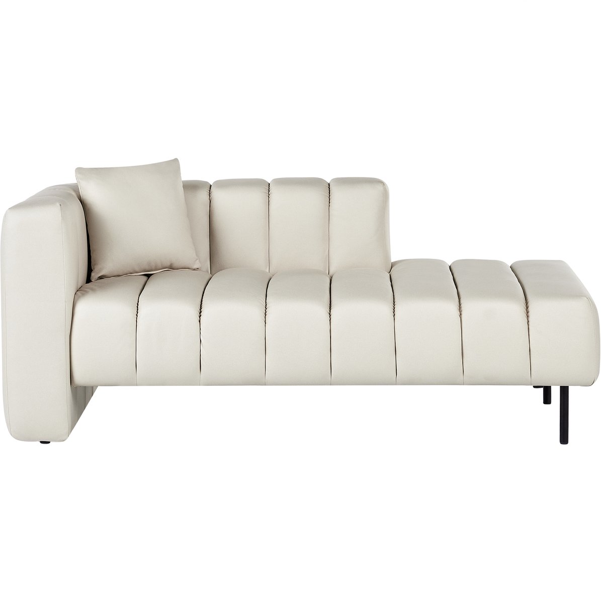 Beliani LANNILS - Chaise longue - Gebroken wit - Linkszijdig - Vegan kunstleer
