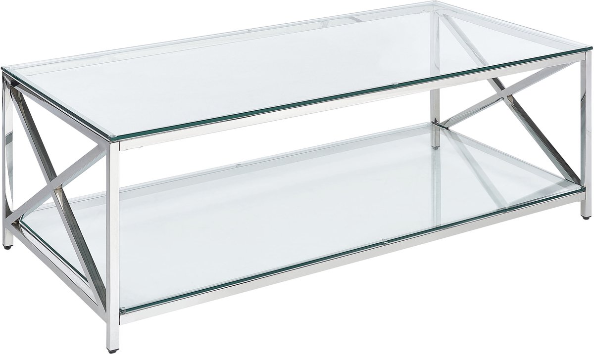 Beliani AUDET - Salontafel - Zilver - Veiligheidsglas