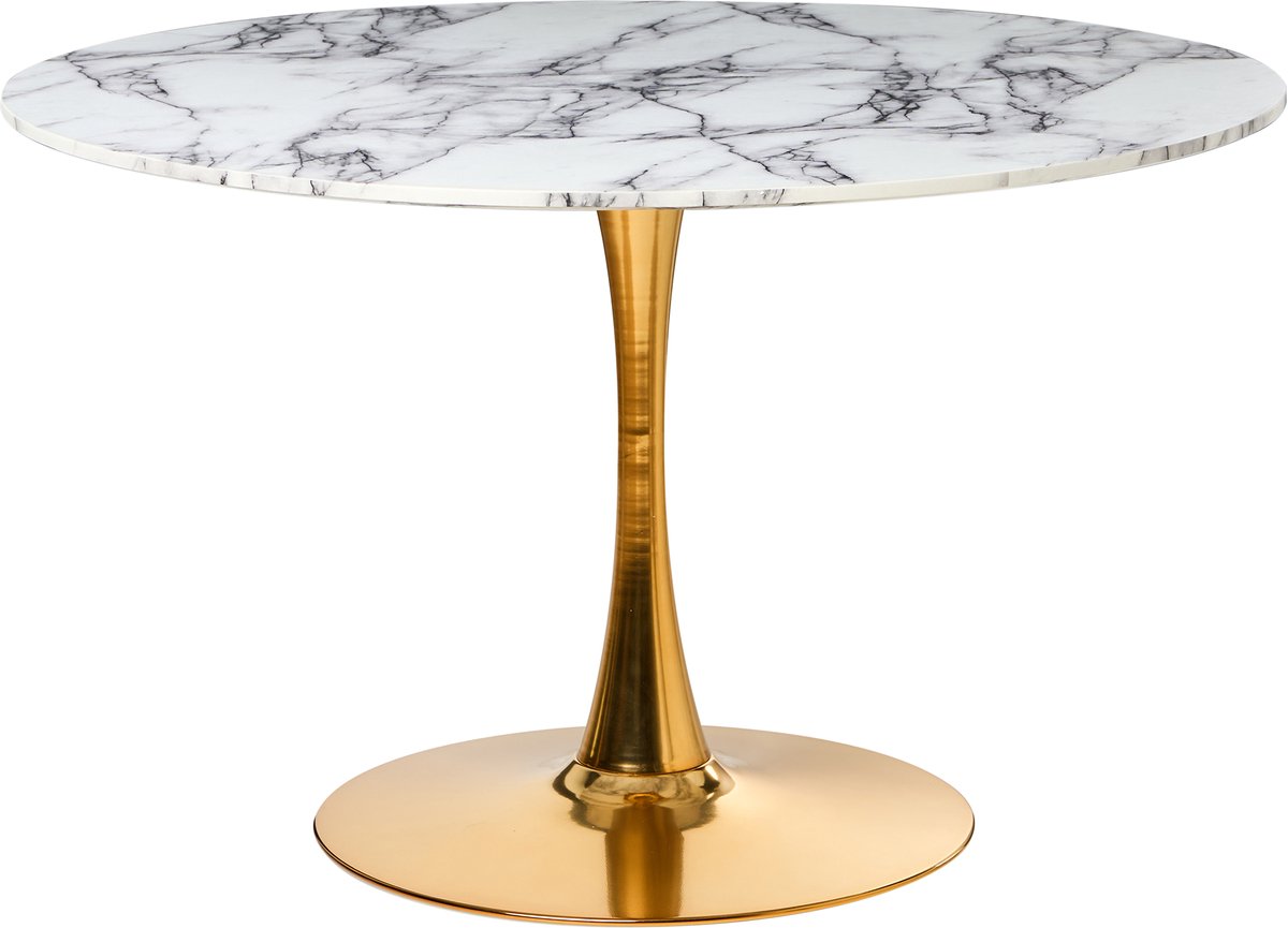 Beliani BOCA - Ronde eettafel - Wit marmer - 120 cm - MDF