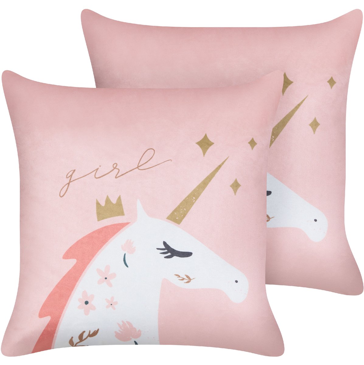 UNIOLA - Sierkussen set van 2 - Roze - Fluweel