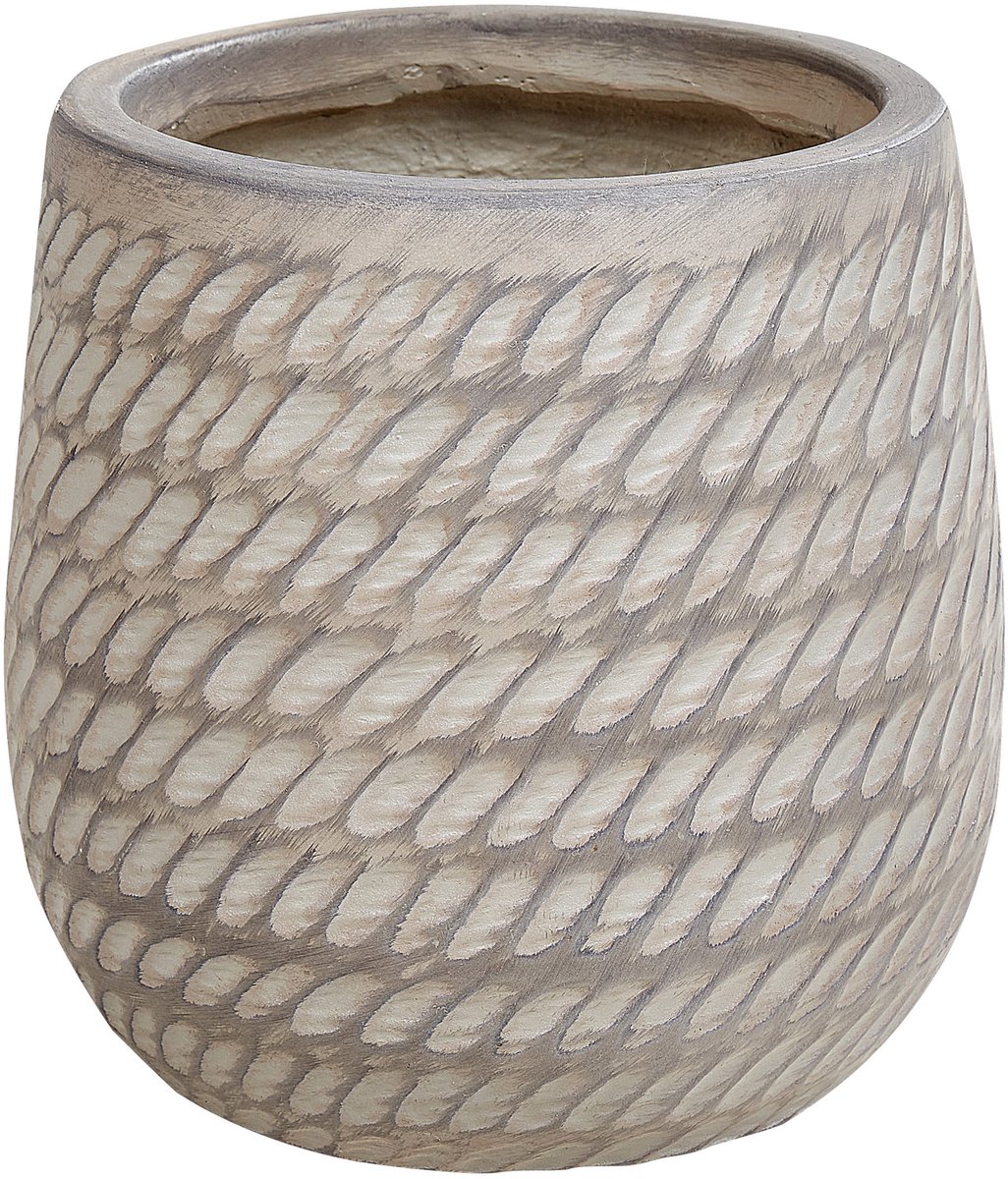 BELIANI LIVADIA - Bloempot - Taupe - 19 cm - Vezelklei