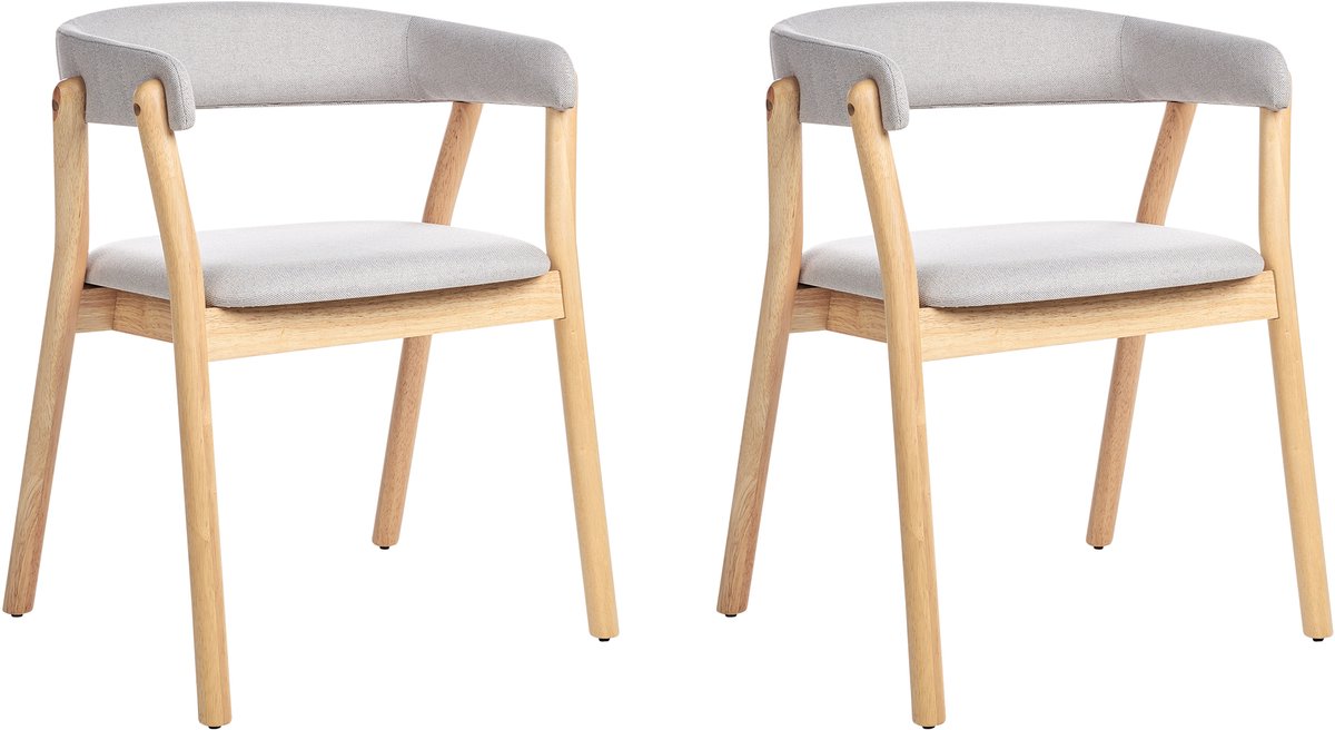 MYLO - Eetkamerstoel set van 2 - Lichtgrijs - Polyester