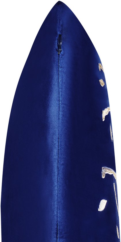 BELIANI MERINGUE - Lot de 2 Sierkussen - Bleu foncé - 45 x 45 cm - Velours