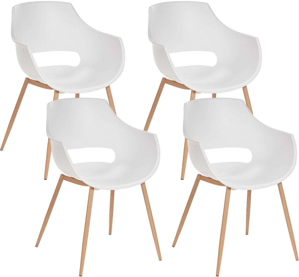 Beliani MILLERS - Set van 4 stoelen - Wit - Synthetisch materiaal