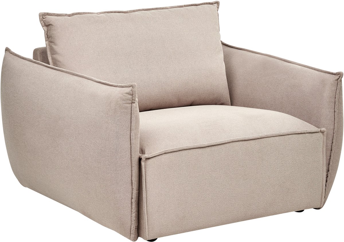 KUNES - Fauteuil - Taupe - Polyester