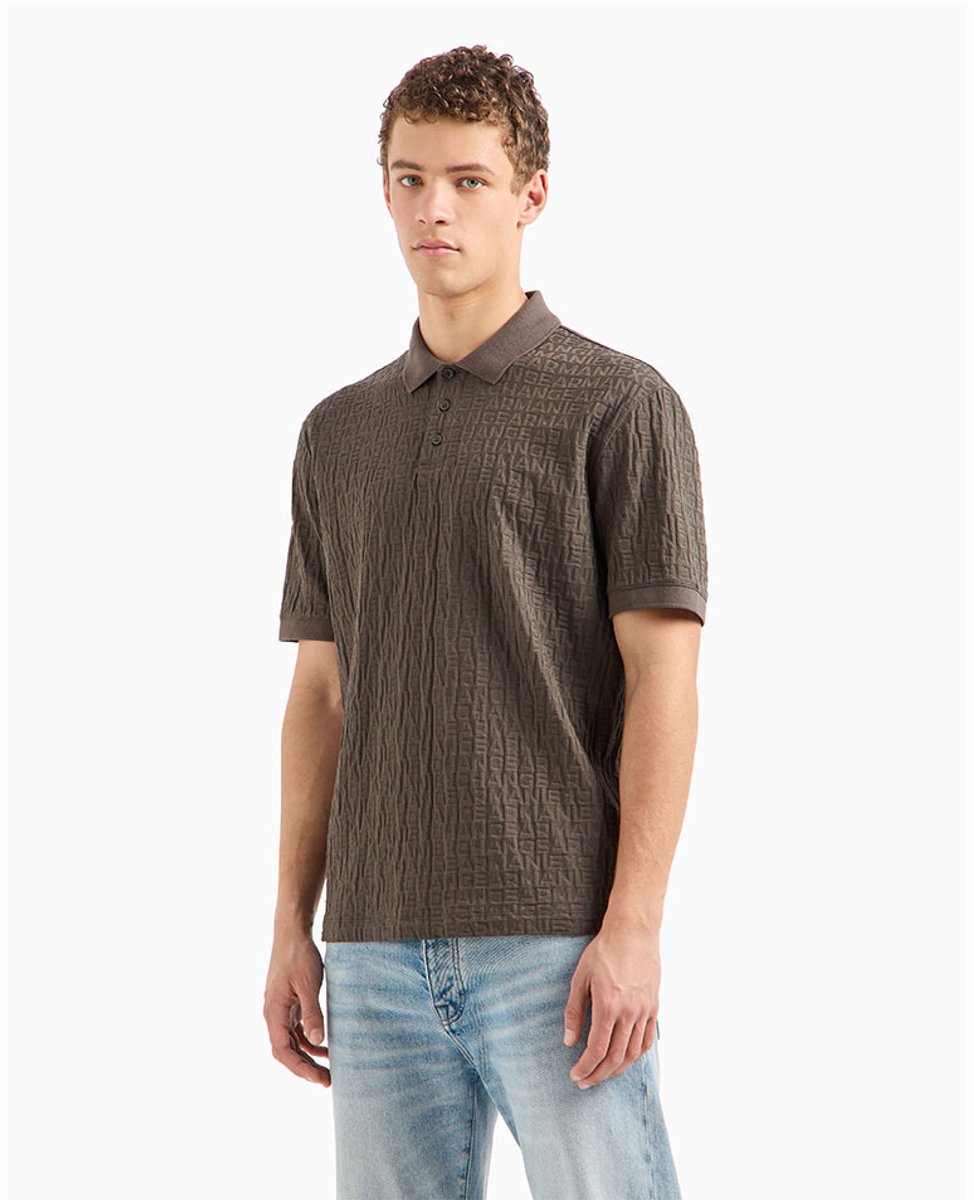 Armani Exchange 6dzfhl_zj2zz Korte Mouw Poloshirt Groen,Grijs L Man