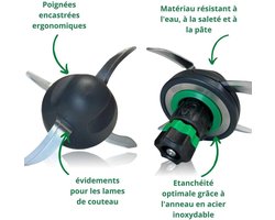 Geschikt voor Thermomix Mes Teig Pro Vuilbescherming, beschermt het mes Geschikt voor Thermomix TM6, TM5 tegen deegresten en vuil. Snelle reiniging van het Thermomix mes