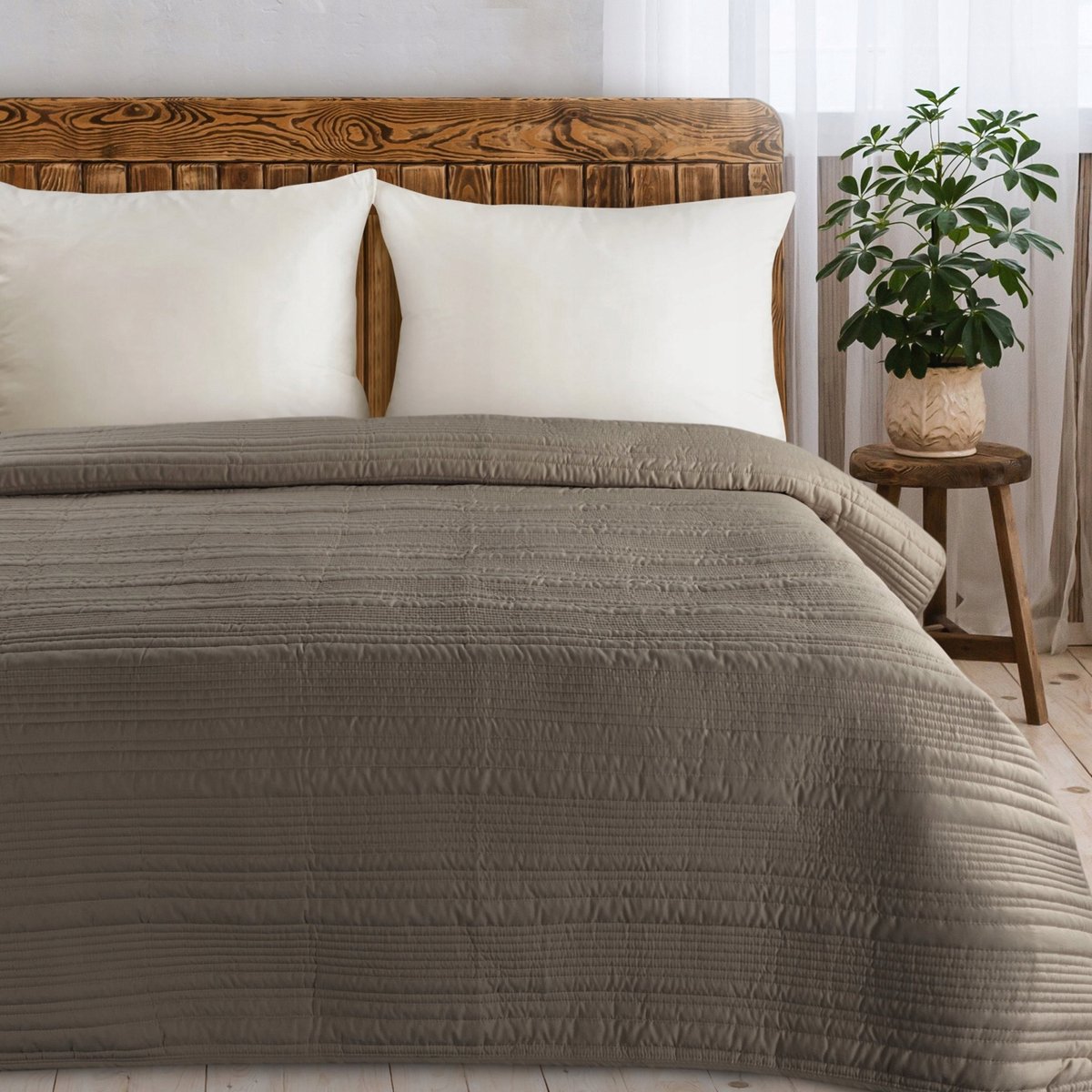 Narzuta Tara 220x240 cm - Elegante Beige Pikowana Kap