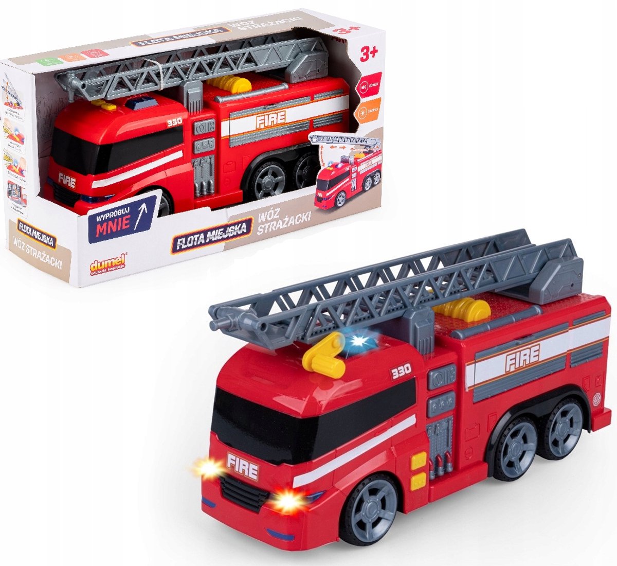 Dumel Brandweerwagen Speelgoed 18x14 cm - Geluid & Licht