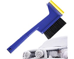 Sneeuwborstel Auto - Ijskrabber Ramen - Auto Winterklaar - Dubbele Functie - 27.6 cm - Blauw