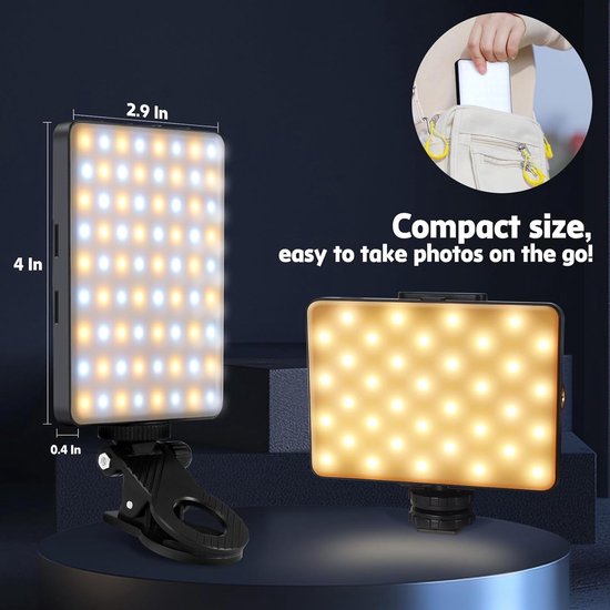 3-in-1 Zelfie Verlichting - Voor- en Achterkant Clip voor Alle Schermen - USB Oplaadbaar voor TikTok en Make-up - Videoconferentie Lamp - Wit - 1 Stuk van FONTRA៥៤ — afbeelding 5