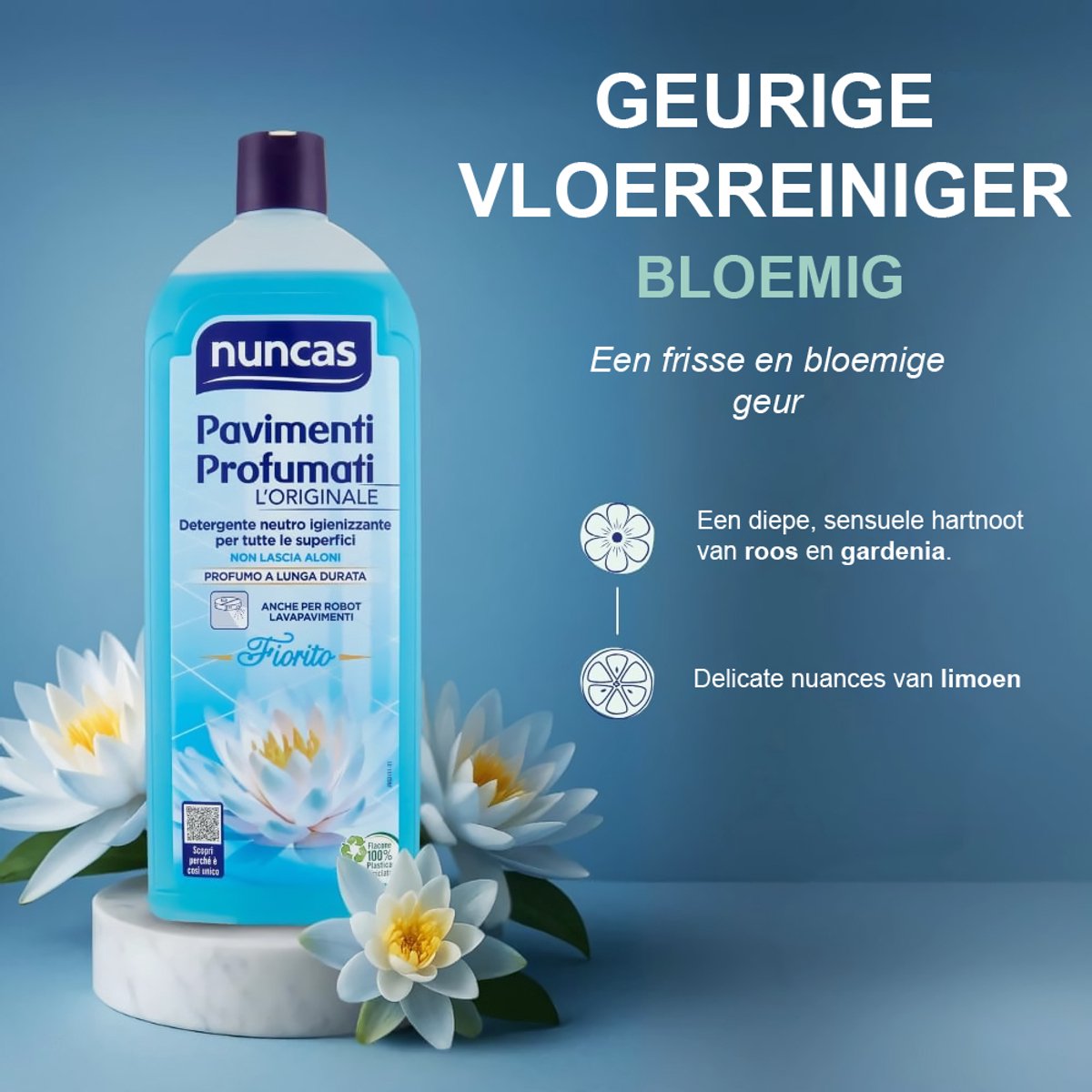 nuncas 1000ml allesreiniger - met bloemen geur - Reinigingsmiddel geschikt voor dweilrobot Roborock en iRobot Roomba Braava Jet M6 - Schoonmaakmiddel vloer - Robot reiniger – foto 3