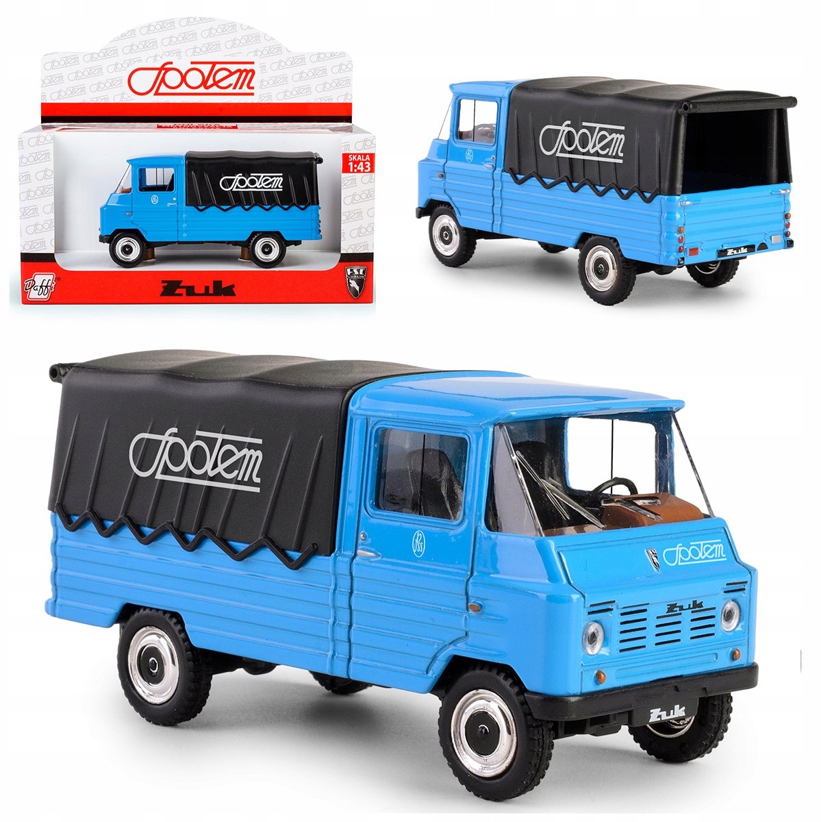 FSC Żuk Model Auto 1:43 - Blauwe Vrachtwagen Collectie PRL