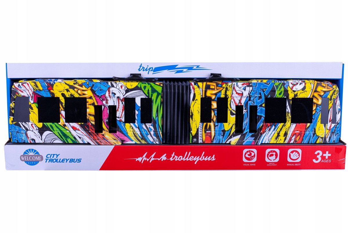 Realistische Graffiti Tram Speelgoed - 49cm