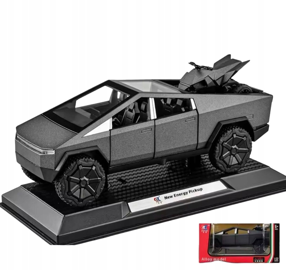 Tesla Cybertruck Modelauto 1:32 met Quad, LED in Geluid