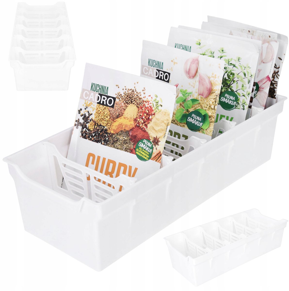 Keuken Organizer Kruidenzakjes Lade Opbergdoos Wit Kunststof