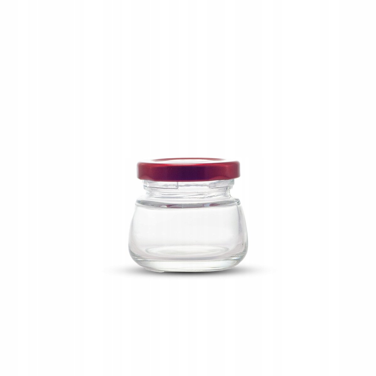 Glazen potje 50ml met rode metalen dop