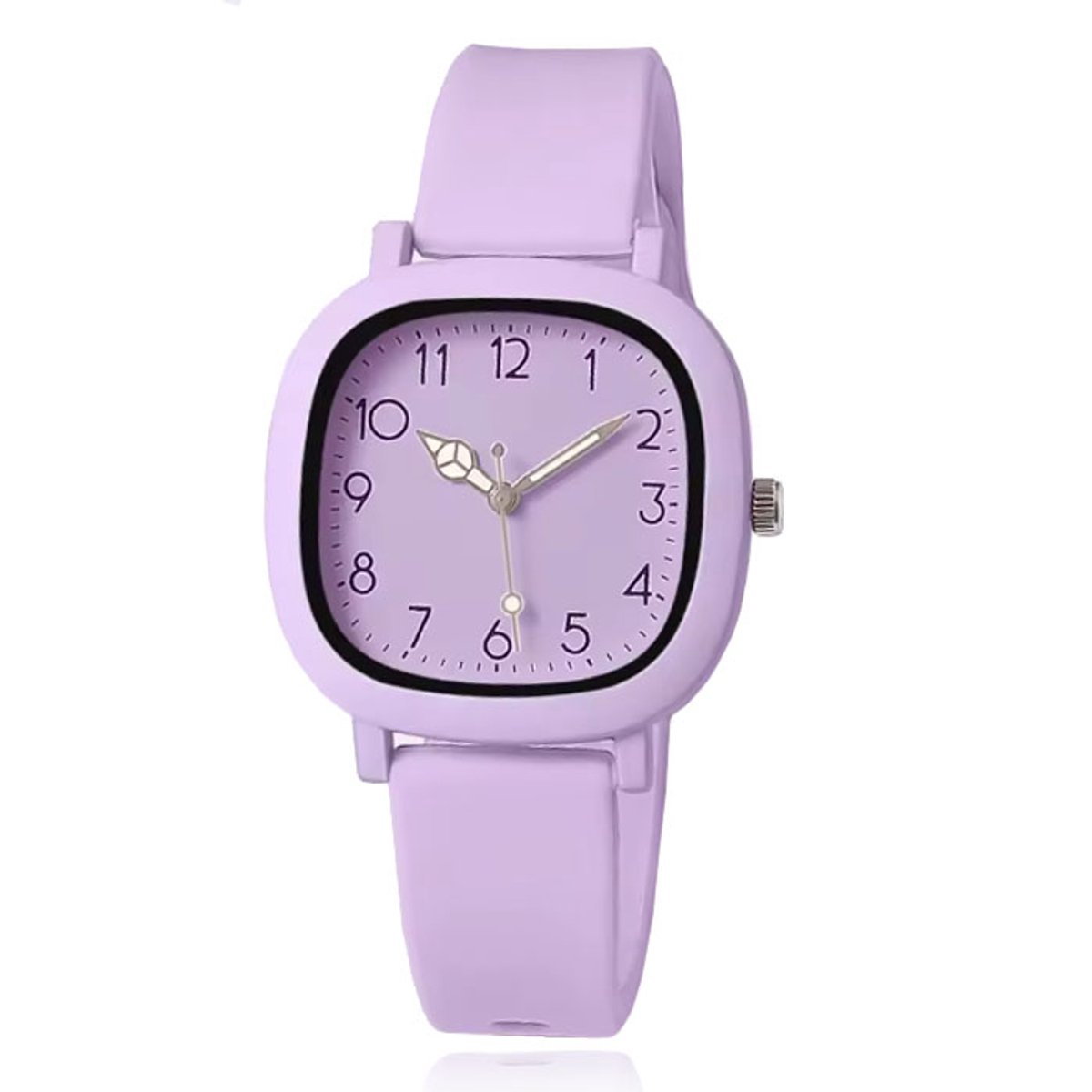 LGT Lila dameshorloge - pastel quartz met zachte siliconen band