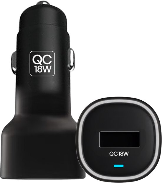 Xssive - Autolader 18W - Quick Charge 3.0 Snellader - USB Lader Auto (1 Poort) - Auto Oplader 12V/24V - Sigarettenaansteker USB