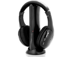 JeiibrZui Draadloze Tv-hoofdtelefoon - Bluetooth-hoofdtelefoon Met Ruisonderdrukking - Voor Tv-kijken En Online Chatten - 1 - Zwart