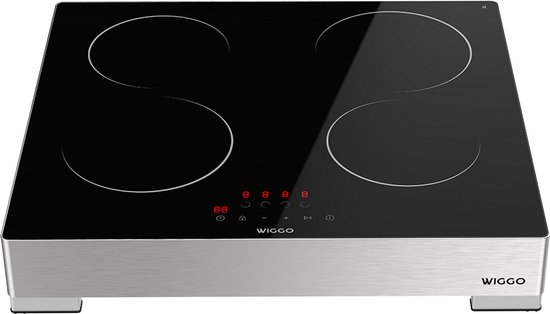 Wiggo WH EF614G(X) - Plaque de cuisson à induction autonome - 60 cm - 4 zones de cuisson - Contrôle tactile - Aspect Look - Garantie 5 ans