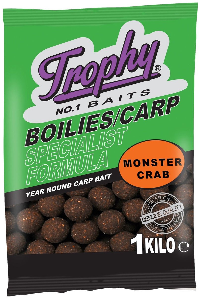 Trophy Baits Boilies Monstercrab 1KG - krachtige vismeel-boilies met langdurige aantrekkingskracht 20MM