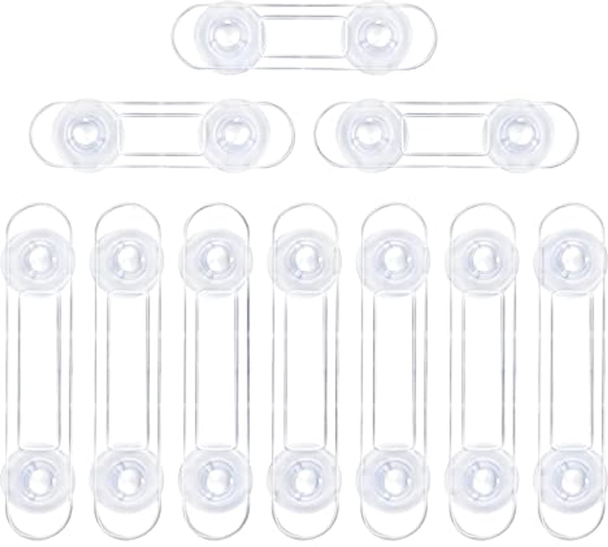 Image of 10 Stuks Kinderveiligheidssloten - Transparante Veilige Sloten Voor Lades En Kasten Zonder Boren