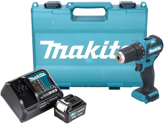Makita DF 332 DSM1E accuboormachine 12 V max. 35 Nm borstelloos + 1x accu 4,0 Ah + oplader + koffer