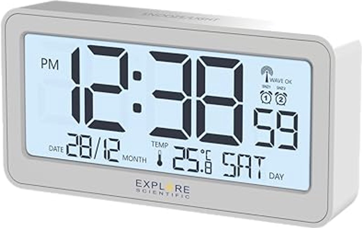 Draadloze Slimline Alarmklok met LED Weergave
