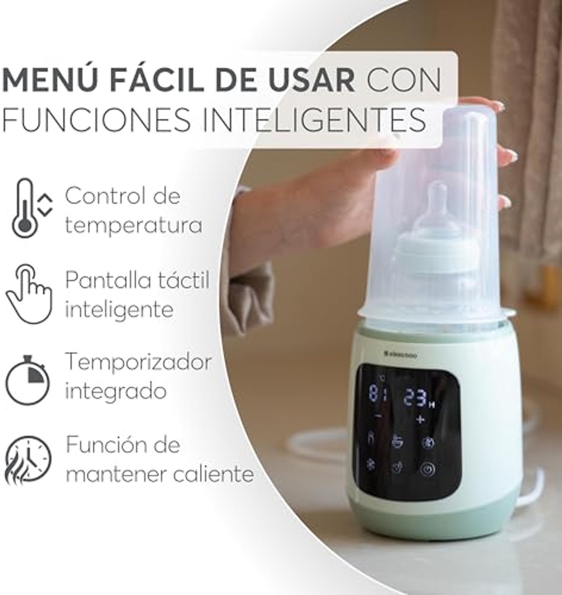 Bizcasa 4 in 1 Flaschenwärmer, Baby Fläschchenwärmer für babyflaschen, Baby Sterilisator für babyflaschen Babykostwärmer Schnelle Erwärmung Auftauen und Warmhalten mit LCD-Display (Grün