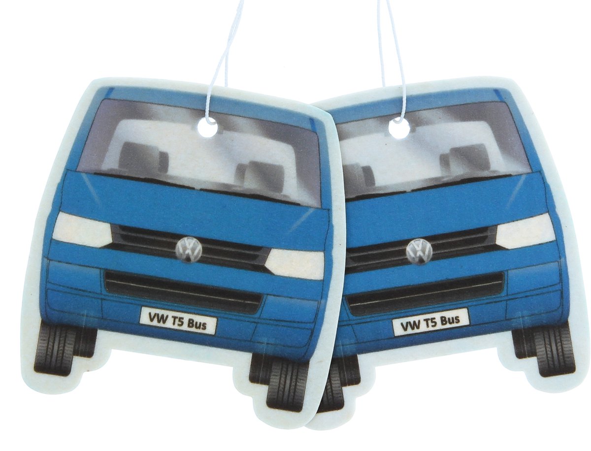 VW Collection by BRISA - Set van 2 Volkswagen luchtverfrissers met VW T5/T6 Bulli Bus-motief (Vers)