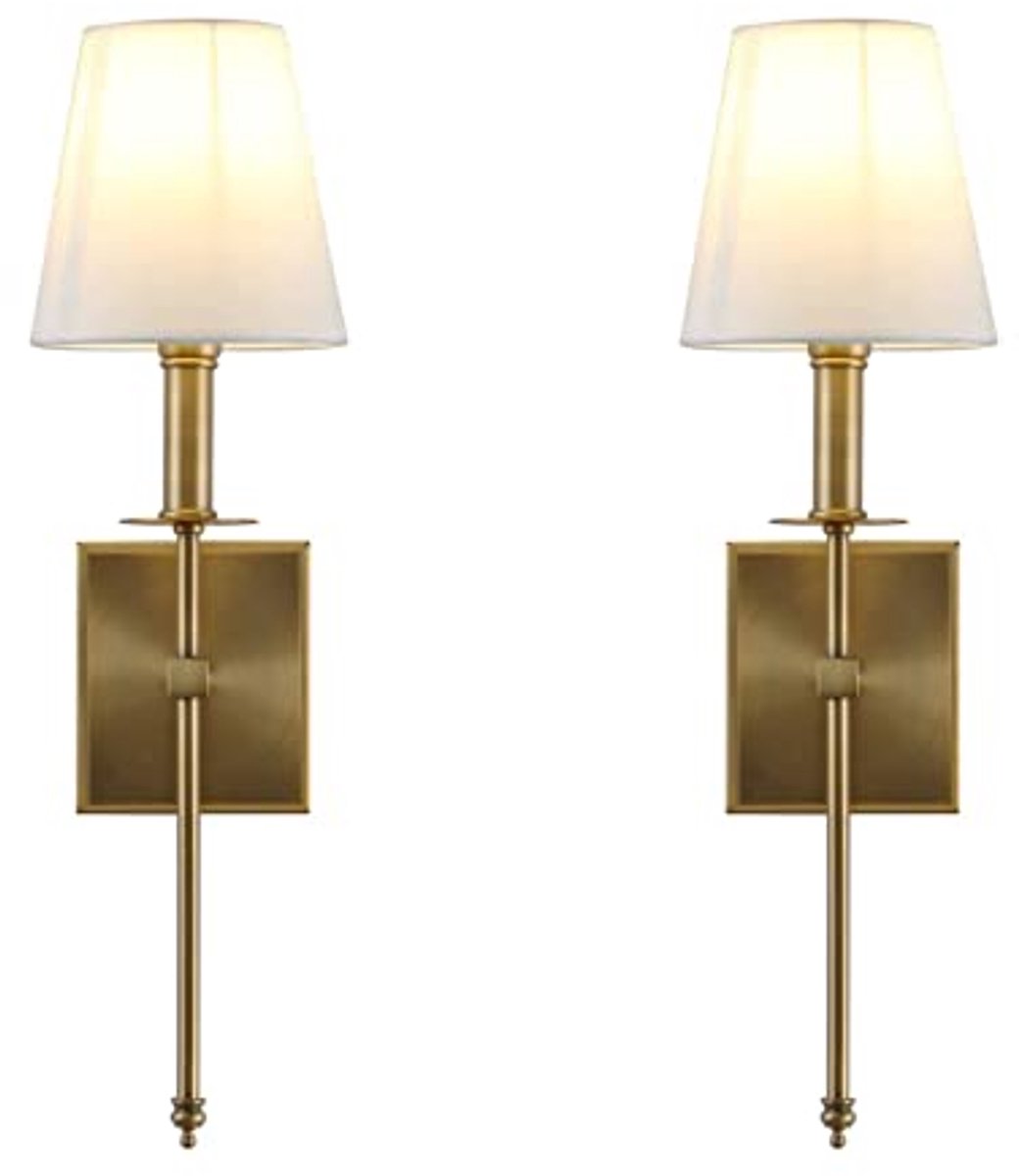 Dimbare Batterij Aangedreven Wandlamp Set van 2 met Afstandsbediening - Eenvoudig te Installeren Wandkandelaars voor Slaapkamer en Leeslamp