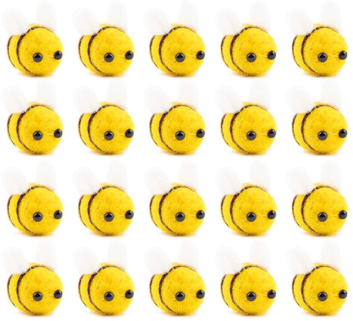 Pack of 20 Bee Costume Hair Band and Cuffs for Adults Wool Felt Crafts for DIY Hairpins Jewelry Clothing