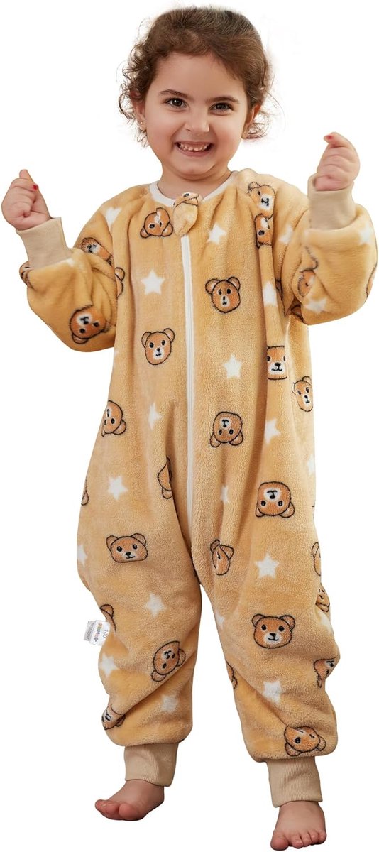 Babyslaapzak met Voeten, 2.0 TOG, Ademend Materiaal, Geschikt voor Kinderen, Bruin, 110 cm