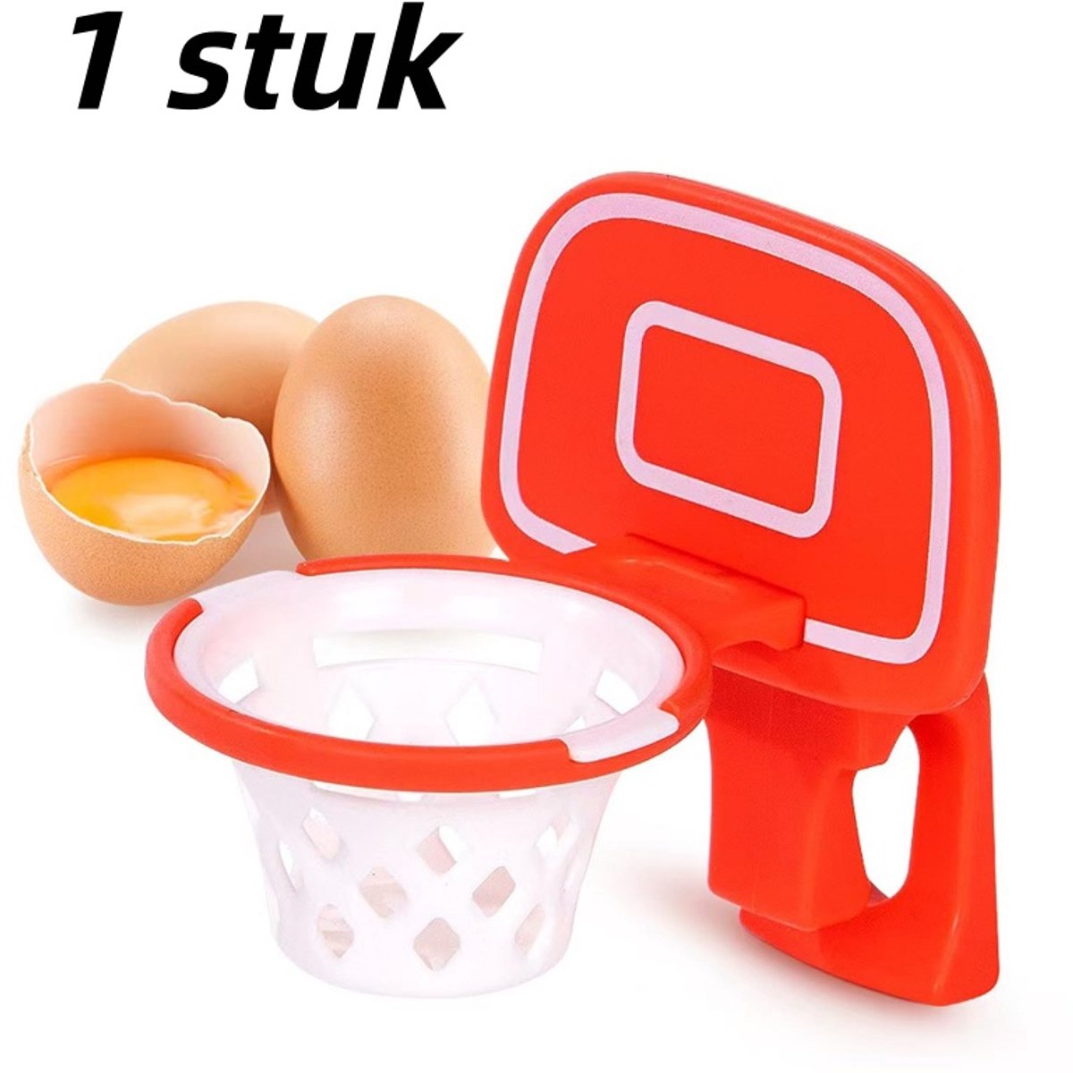 1 stuk - Eiwitscheider - Basketbalring eiwitscheider leuke keuken handleiding gadget - rood