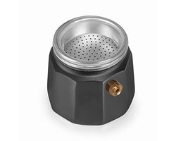 Italiaans koffiezetapparaat voor 1 kopje - Aluminium, Zwart en Zilver