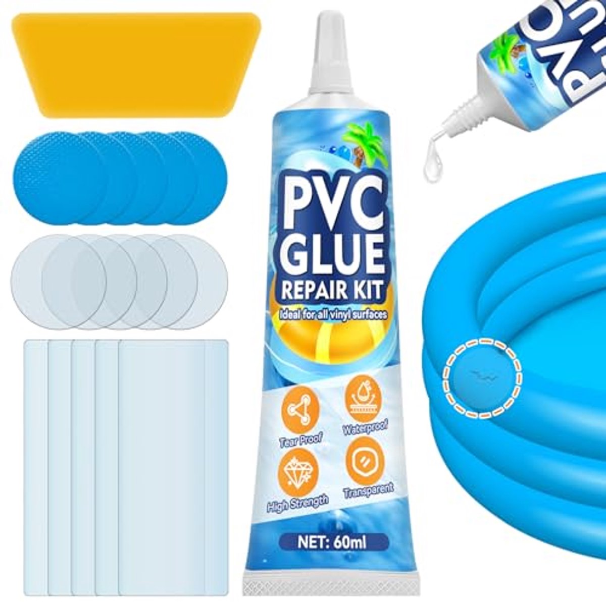 Reparatieset voor bubbelbaden en opblaasartikelen - Waterdicht en flexibel voor zwembad, luchtbed en meer