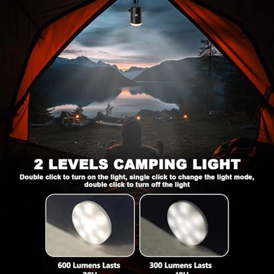 Oplaadbare Mini Elektrische Luchtpomp met 4000 mAh en Campinglamp - Compact, Snel en Draagbaar voor Outdoor Avonturen — afbeelding 5