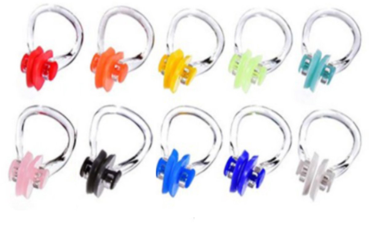 Neusclips voor zwemcomputer / siliconen Multicoloured 10-pack