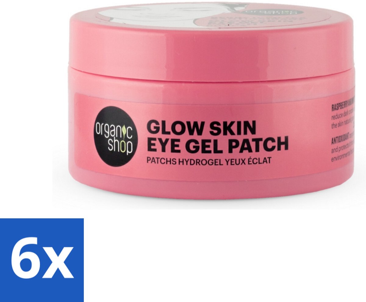 6 x Organic Shop - Eye Gel Patch Berry Iced Tea & Antioxidant - Kalmerend en Hydraterend - 60 Patches - Oogpatches - Oogverzorging - Anti-rimpel - Vermoeide Ogen - Wallen