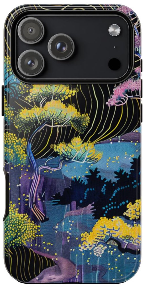Kleurrijk Abstract Boomlandschap – Telefoonhoesje Geschikt voor iPhone 17 Pro Max