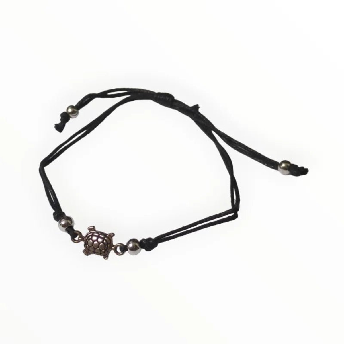 Aramat Jewels | Armbanden | Verstelbaar touw Armbandje schildpad | Zwart | |2mm | Metaal | Kinderen, Volwassenen | Verkleurd niet