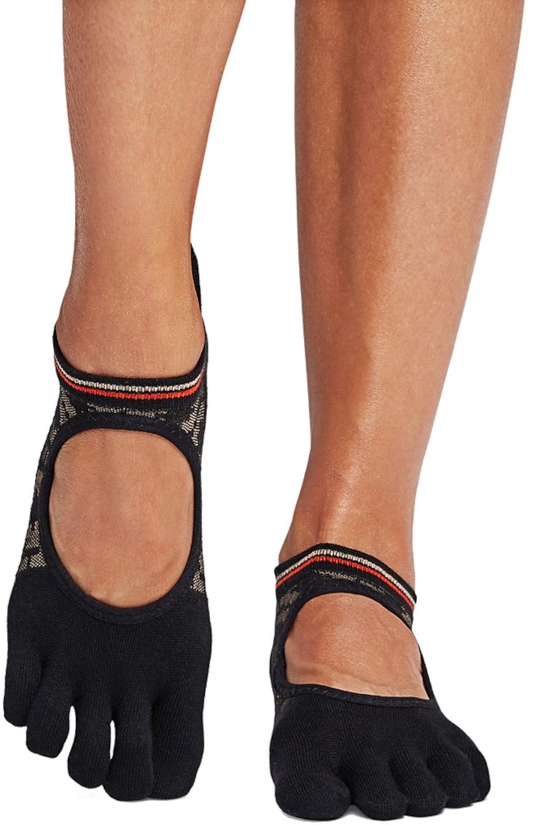 ToeSox Bellarina No-Show Grip teensokken - Zwart - 39-42