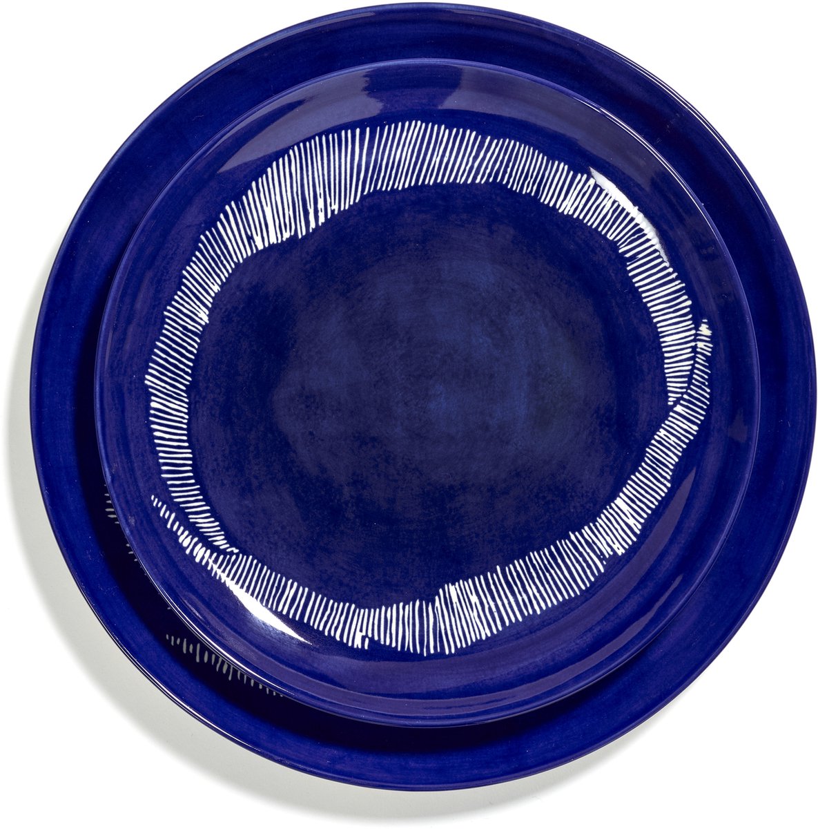 Serax - Ottolenghi Feast - Bord M - Donkerblauw/Wit - 22 Ø - 2 stuks