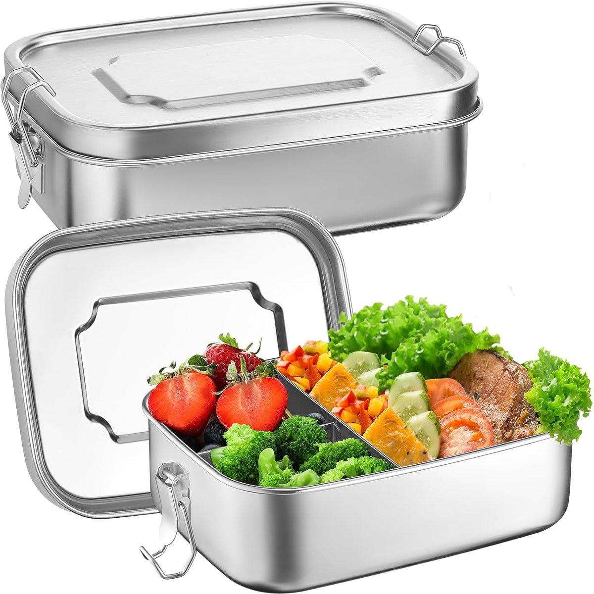 Vitdipy - Lunchbox - RVS - 1200 ml - Voor Volwassenen en Kinderen - Lekvrije Broodtrommel van Metaal - Grote